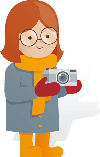 Girl with a camera illustration