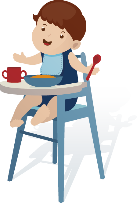 Toddler in Highchair illustration