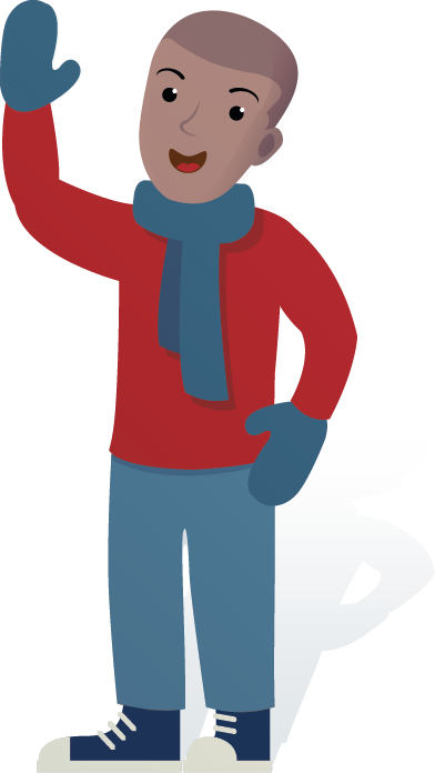 Boy waving illustration